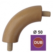 Koleno - nelak. DUB (OAK), D50mm/90°, WD/D50-90°