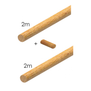 Bukové madlo BUK, 2m+2m, WB/D42-L4000-PIN