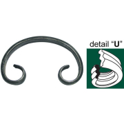 Element tvarovaný,kovaný prvek 140x80, 12x6mm