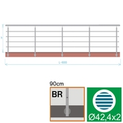 Nerezové zábradlí BR L6000, D42,4/4xd12/H900