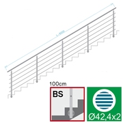 Nerezové zábradlí BS L6000, D42,4/5xd12/H1000