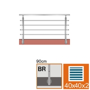 Nerezové zábradlí BR L1500, 40x40x2/4xd12/H900