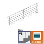 Nerezové zábradlí VS L3000mm, 40x40x2/4xd12/H900