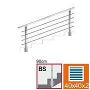 Nerezové zábradlí BS L1500, 40x40x2/4xd12/H900